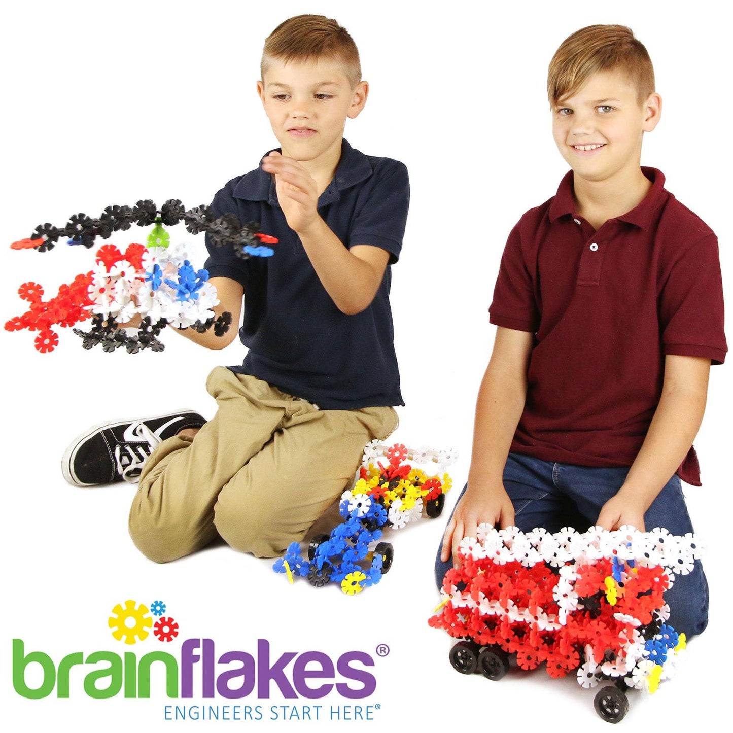 Brain Flakes Tube-Go - Wheels & Axles | Construction Toy