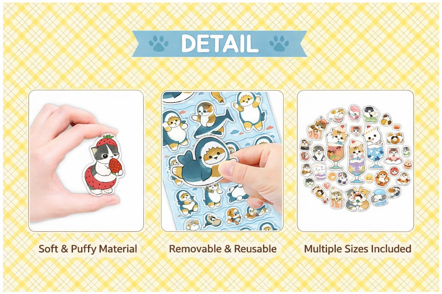 Mofusand 5 Sizes Jelly Coating Stickers (Official Licensed)