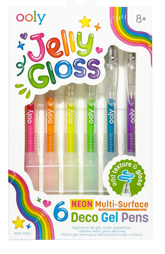 Jelly Gloss Neon Multi-Surface Deco Gel Pens - Set of 6