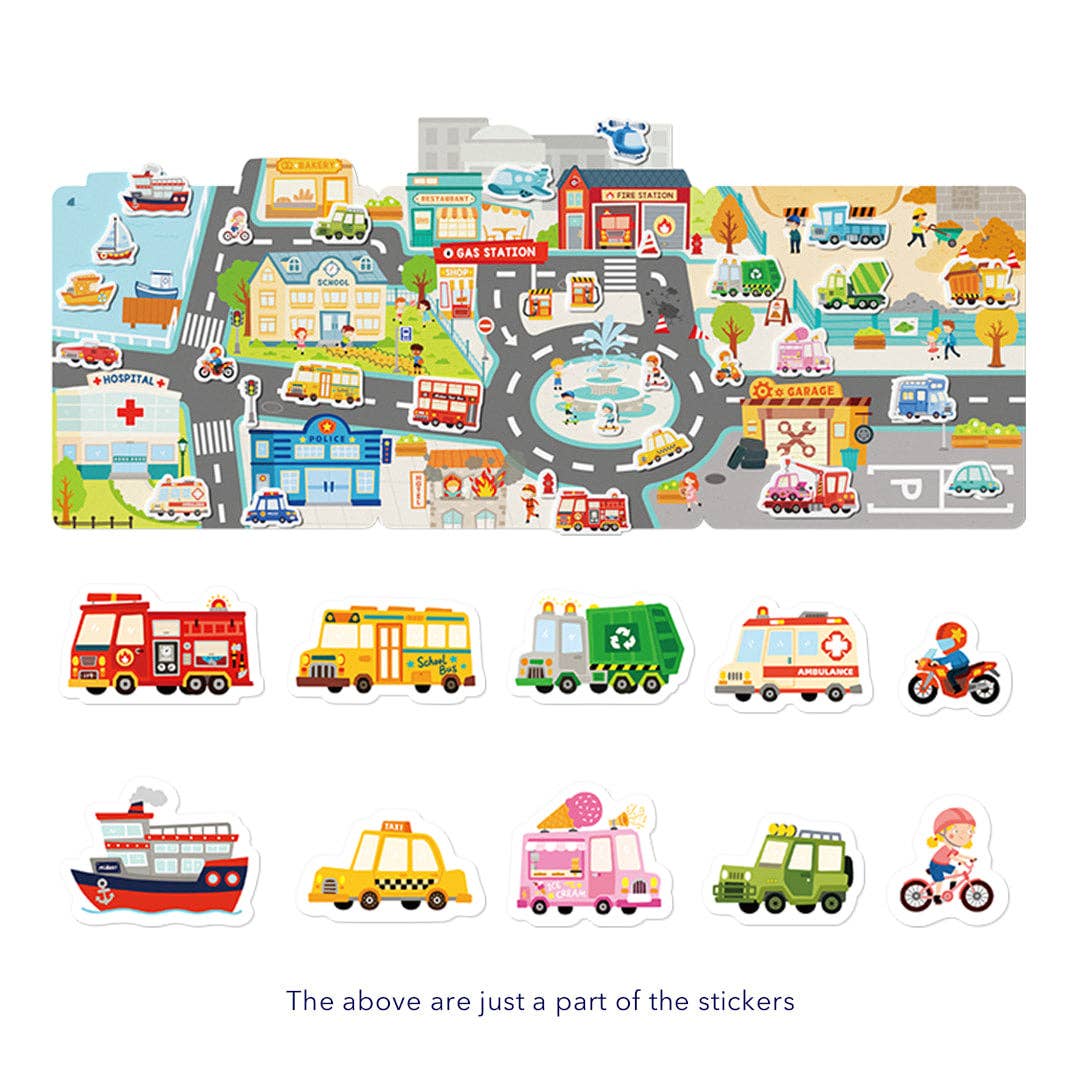 Reusable Jelly Sticker: The Bustling Traffic
