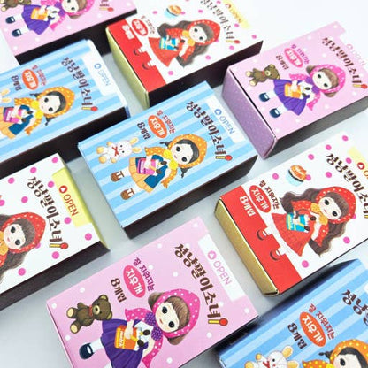 Vintage Matchstick Girl Match Eraser Box Set