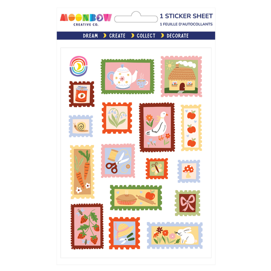 Cottagecore Stamps Glossy Sticker Sheet