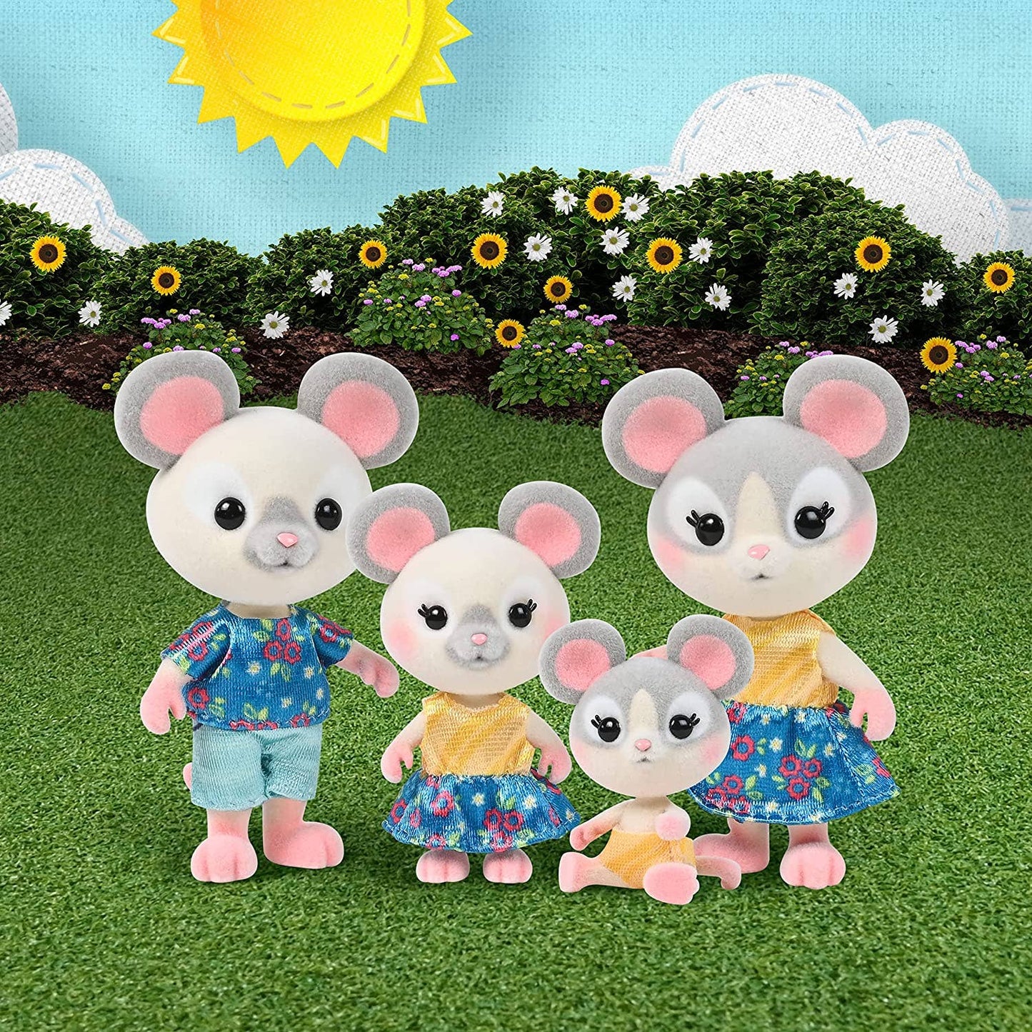 Honey Bee Acres Cheddars Mouse Animal Family 4-Pack
