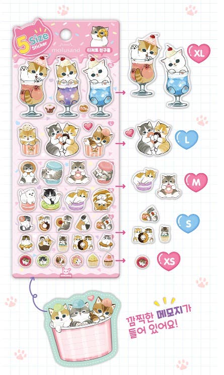 Mofusand 5 Sizes Jelly Coating Stickers (Official Licensed)