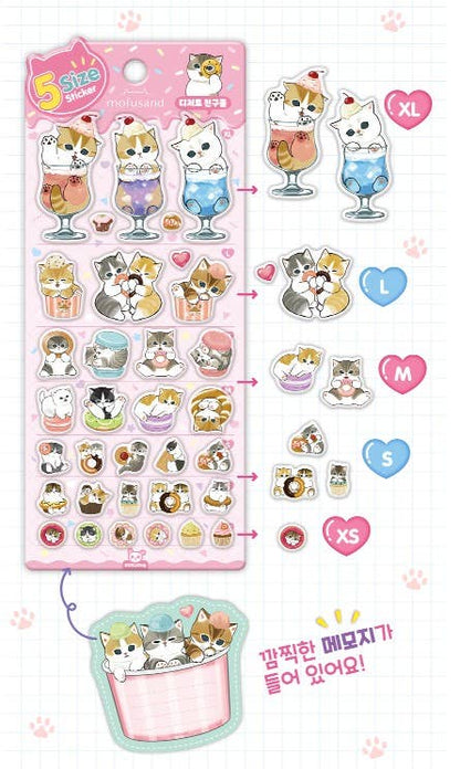 Mofusand 5 Sizes Jelly Coating Stickers (Official Licensed)