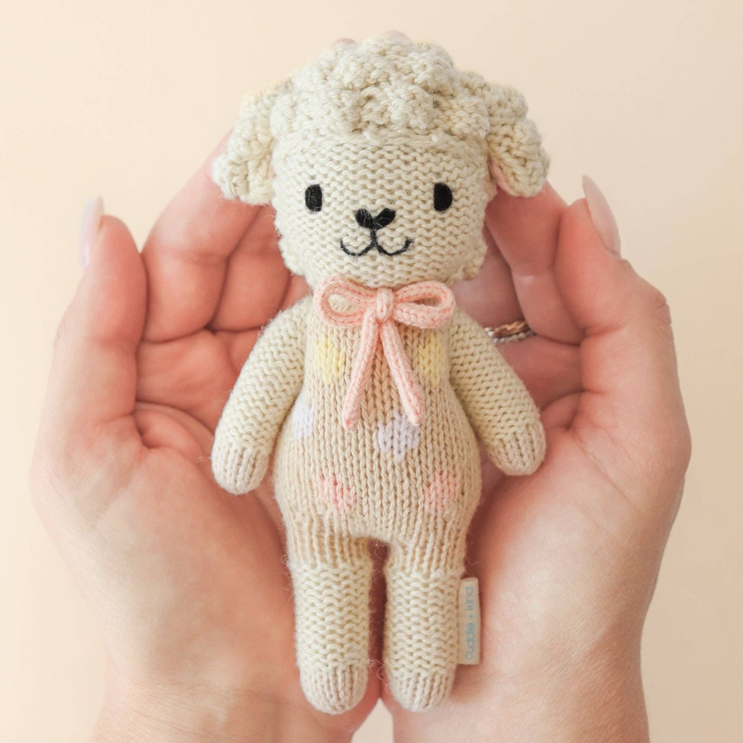 Tiny Lucy the lamb (pastel), gives 10 meals, cuddle + kind