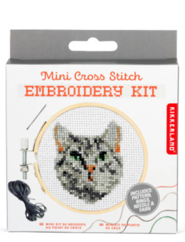 Mini Cross Stitch Embroidery Kit - Cat