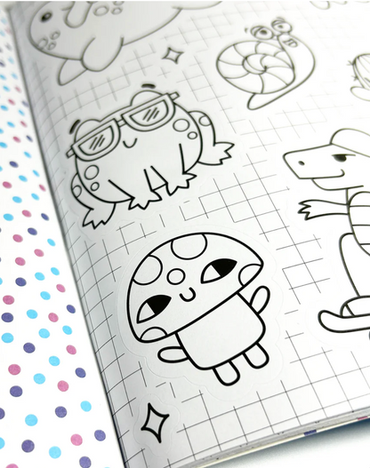 Stickiville Color-In’ Sticker Book: Cute-A-Licious Doodles