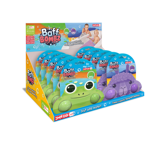 Zimpli Frog & Llama 2Pack Baff Bombz - Fizzing Kids Bath Toy