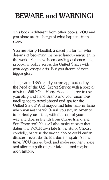 CYOA SPIES: Harry Houdini, Children's Book