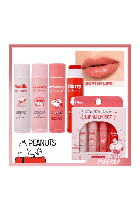 Peanuts 4pc Lip Balm Set