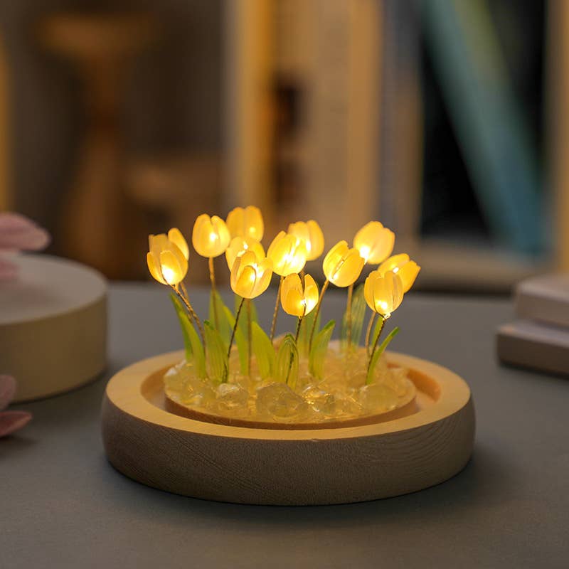 Tulip LED Light DIY Kit, Craft Gift for Girls: Pink