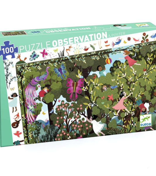 Garden Play Time 100pc Observation Jigsaw Puzzle + Poster