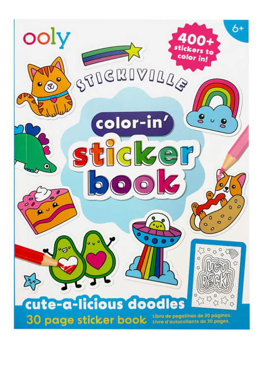 Stickiville Color-In’ Sticker Book: Cute-A-Licious Doodles