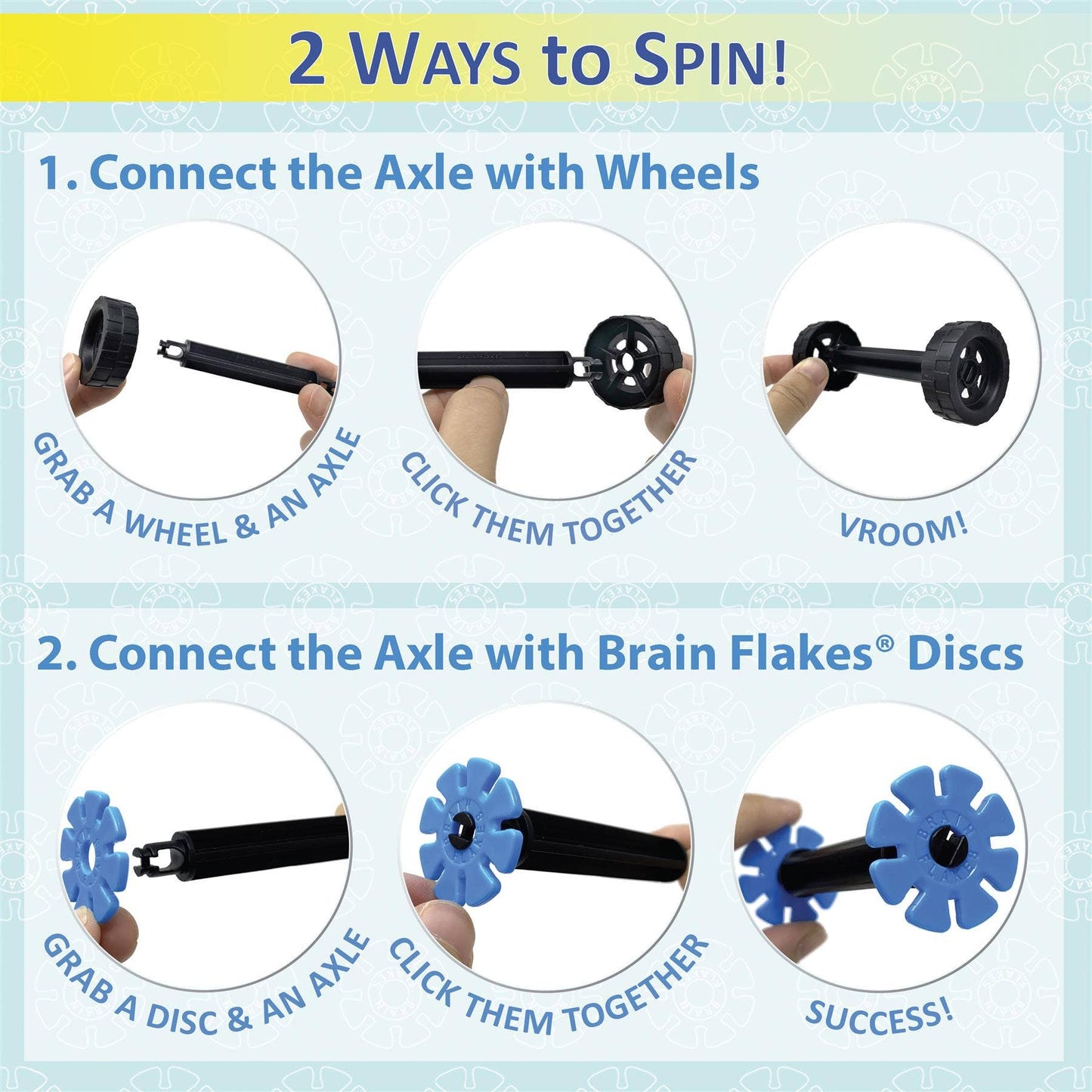 Brain Flakes Tube-Go - Wheels & Axles | Construction Toy