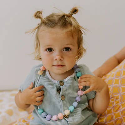 Kids Chew Pendants - Princess And The Pea Necklace - Pastel Rainbow: Each