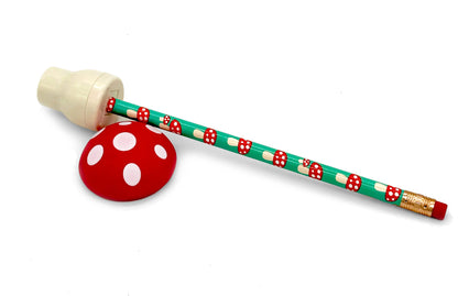 Writer's Workshop mushroom pencils + sharpener
