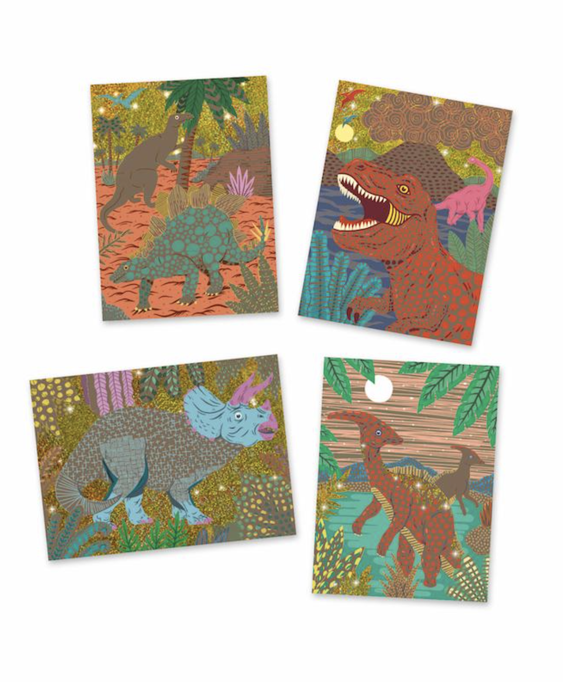 Djeco When Dinosaurs Reigned Metallic Scratch Card Activity Set