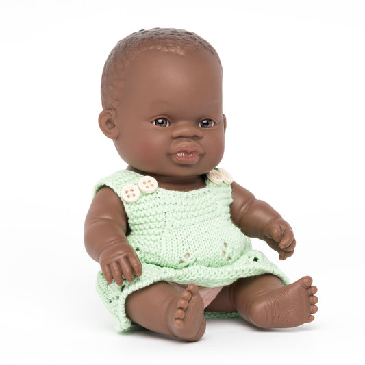 Miniland Small Baby Doll with Outfit - African Girl