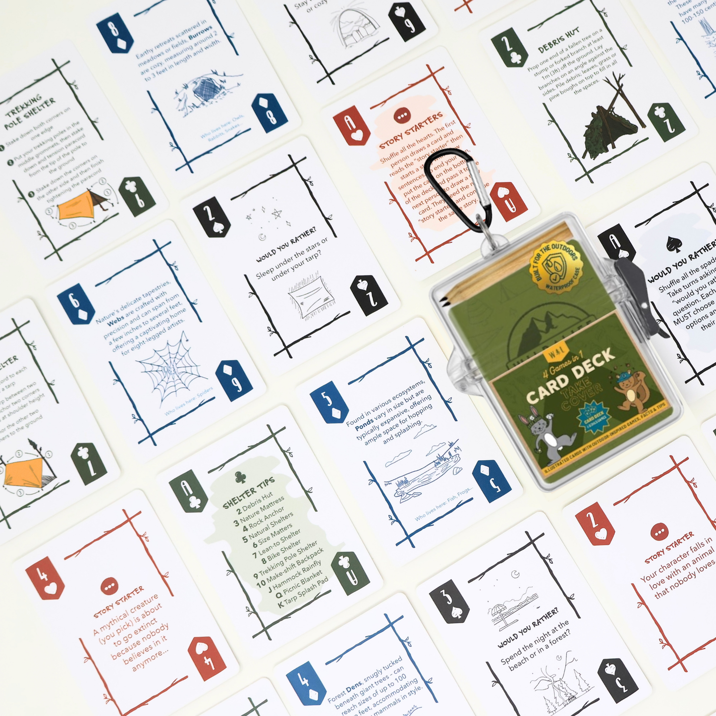 Kids Outdoor Card Game – Waterproof 4-in-1 Deck