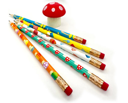 Writer's Workshop mushroom pencils + sharpener