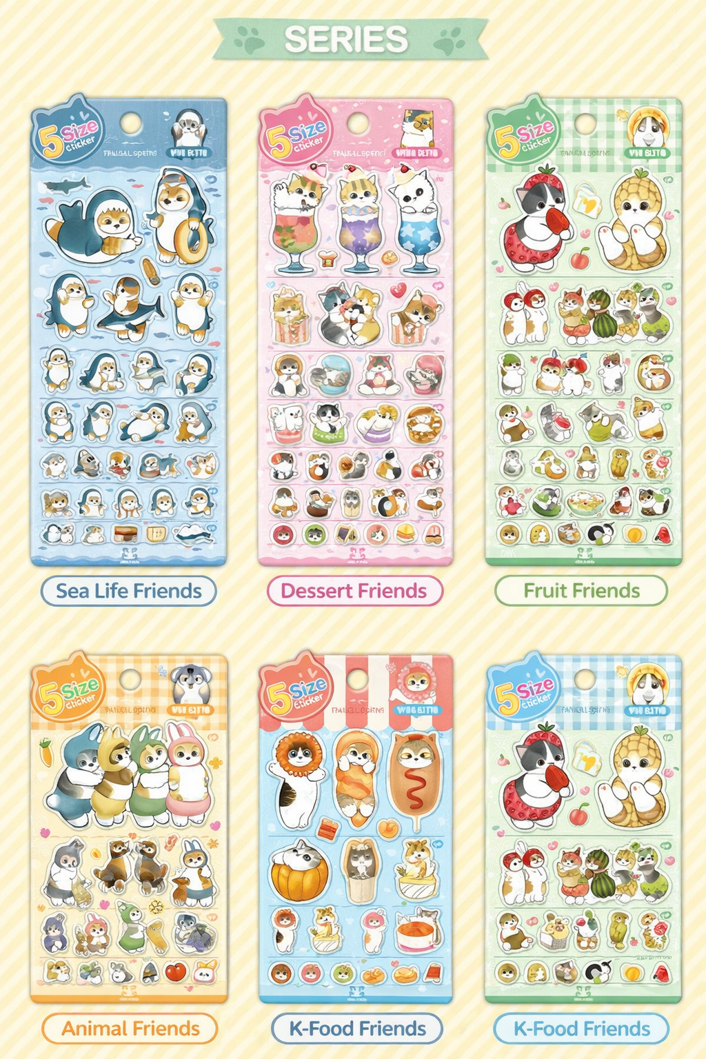Mofusand 5 Sizes Jelly Coating Stickers (Official Licensed)
