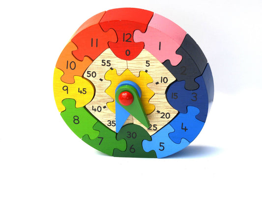 Fair Trade and Handmade Wood Teaching Clock Puzzle
