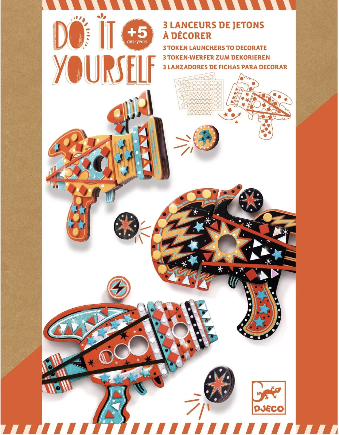 Djeco Kosmik Token Launchers DIY Craft Kit