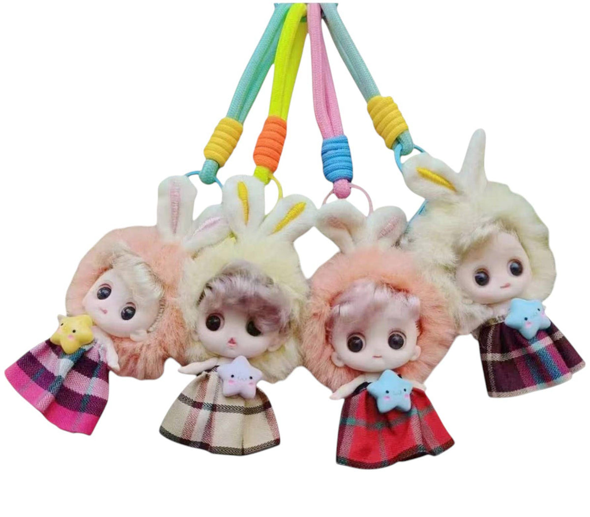 Bunny Costume Doll Keychain - Assorted