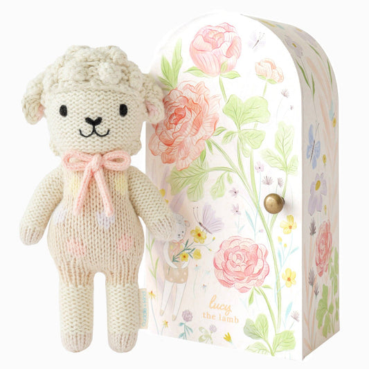 Tiny Lucy the lamb (pastel), gives 10 meals, cuddle + kind