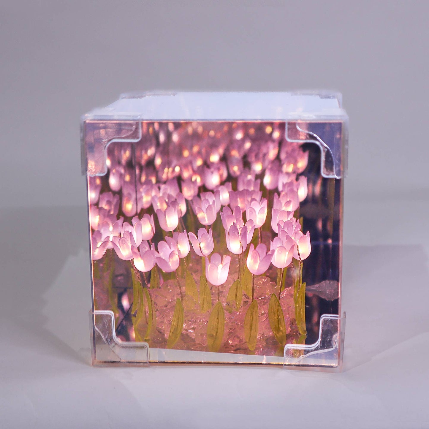 Tulip Mirror LED Night Light DIY Kit, Craft Gift for Girls: Pink