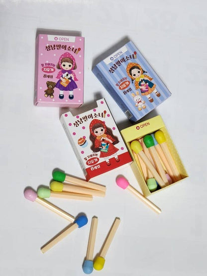 Vintage Matchstick Girl Match Eraser Box Set