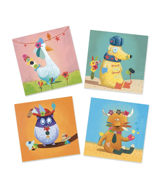 Djeco Create Animals Sticker Collage Activity